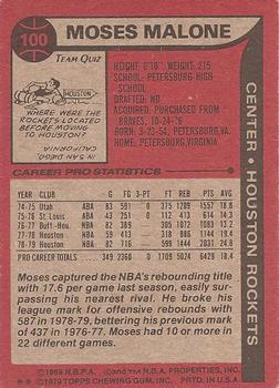 1979-80 Topps #100 Moses Malone Back