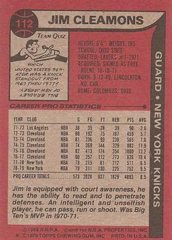 1979-80 Topps #112 Jim Cleamons Back