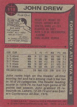 1979-80 Topps #118 John Drew Back