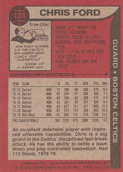 1979-80 Topps #124 Chris Ford Back