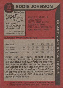 1979-80 Topps #24 Eddie Johnson Back