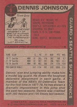 1979-80 Topps #6 Dennis Johnson Back