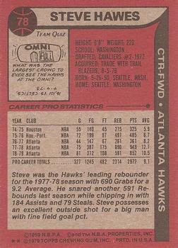 1979-80 Topps #78 Steve Hawes Back
