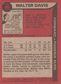 1979-80 Topps #80 Walter Davis Back