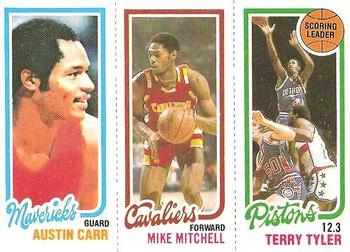 1980-81 Topps #56 / 61 / 81 Austin Carr / Mike Mitchell / Terry Tyler Front