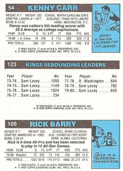 1980-81 Topps #54 / 105 / 123 Rick Barry / Sam Lacey / Kenny Carr Back