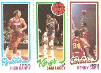1980-81 Topps #54 / 105 / 123 Rick Barry / Sam Lacey / Kenny Carr Front