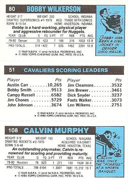 1980-81 Topps #51 / 80 / 108 Calvin Murphy / Mike Mitchell / Bobby Wilkerson Back