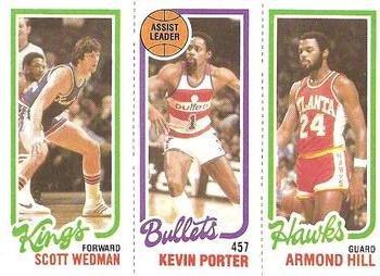 1980-81 Topps #25 / 131 / 244 Scott Wedman / Kevin Porter / Armond Hill Front