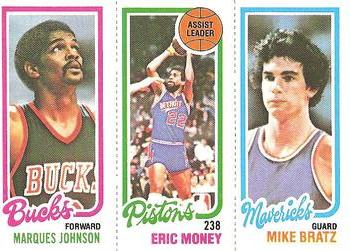 1980-81 Topps #65 / 83 / 149 Marques Johnson / Eric Money / Mike Bratz Front