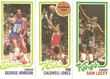 1980-81 Topps #129 / 156 / 175 George Johnson / Caldwell Jones / Sam Lacey Front