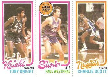 1980-81 Topps #77 / 168 / 188 Toby Knight / Paul Westphal / Charlie Scott Front