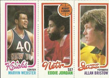 1980-81 Topps #155 / 172 / 239 Marvin Webster / Eddie Jordan / Allan Bristow Front