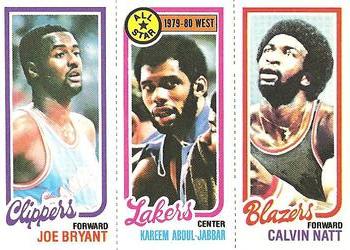 1980-81 Topps #8 / 200 / 217 Joe Bryant / Kareem Abdul-Jabbar / Calvin Natt Front