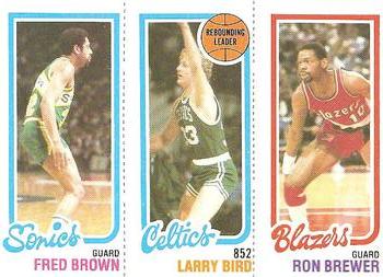 1980-81 Topps #31 / 198 / 228 Fred Brown / Larry Bird / Ron Brewer Front