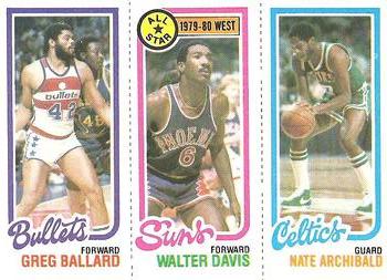 1980-81 Topps #4 / 33 / 245 Greg Ballard / Walter Davis / Nate Archibald Front