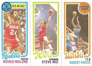 1980-81 Topps #7 / 92 / 185 Moses Malone / Steve Mix / Robert Parish Front