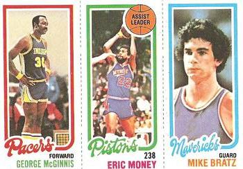 1980-81 Topps #65 / 83 / 121 George McGinnis / Eric Money / Mike Bratz Front