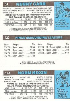 1980-81 Topps #54 / 123 / 141 Norm Nixon / Sam Lacey / Kenny Carr Back