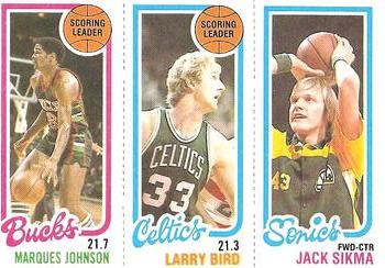 1980-81 Topps #30 / 143 / 232 Marques Johnson / Larry Bird / Jack Sikma Front