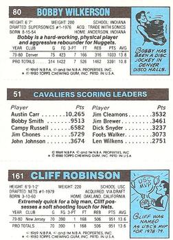 1980-81 Topps #51 / 80 / 161 Cliff Robinson / Mike Mitchell / Bobby Wilkerson Back