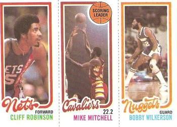 1980-81 Topps #51 / 80 / 161 Cliff Robinson / Mike Mitchell / Bobby Wilkerson Front