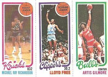 1980-81 Topps #44 / 165 / 214 Micheal Ray Richardson / Lloyd Free / Artis Gilmore Front