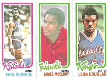 1980-81 Topps #27 / 85 / 170 Earl Monroe / James McElroy / Leon Douglas Front
