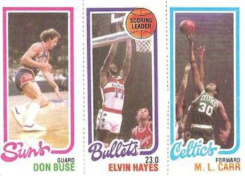 1980-81 Topps #35 / 190 / 242 Don Buse / Elvin Hayes / M.L. Carr Front