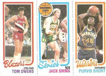 1980-81 Topps #100 / 201 / 225 Tom Owens / Jack Sikma / Purvis Short Front