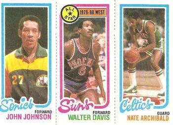 1980-81 Topps #4 / 33 / 230 John Johnson / Walter Davis / Nate Archibald Front