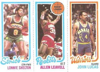 1980-81 Topps #96 / 104 / 231 Lonnie Shelton / Allen Leavell / John Lucas Front
