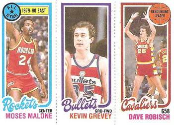 1980-81 Topps #7 / 52 / 247 Moses Malone / Kevin Grevey / Dave Robisch Front