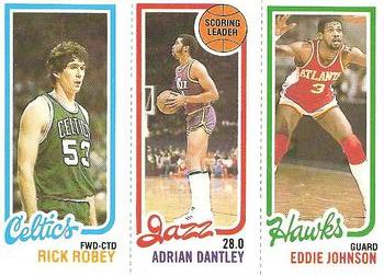 1980-81 Topps #26 / 40 / 234 Rick Robey / Adrian Dantley / Eddie Johnson Front