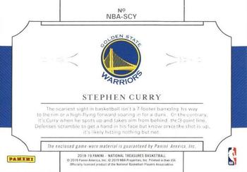 2018-19 Panini National Treasures - All-NBA Materials #NBA-SCY Stephen Curry Back