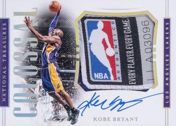 2018-19 Panini National Treasures - Colossal Material Autographs Super Prime #CM-KBR Kobe Bryant Front