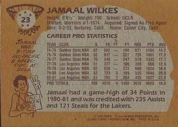 1981-82 Topps #23 Jamaal Wilkes Back