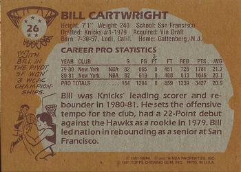 1981-82 Topps #26 Bill Cartwright Back