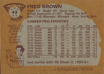1981-82 Topps #43 Fred Brown Back