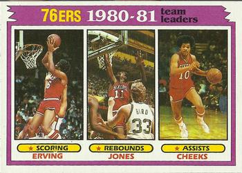 1981-82 Topps #59 Julius Erving / Caldwell Jones / Maurice Cheeks Front