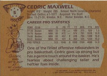 1981-82 Topps #5 Cedric Maxwell Back