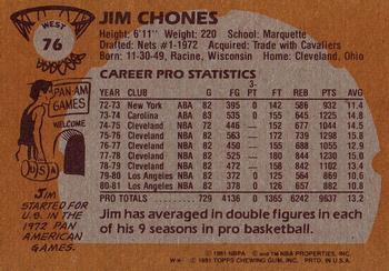 1981-82 Topps #W76 Jim Chones Back