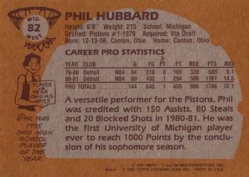 1981-82 Topps #MW82 Phil Hubbard Back