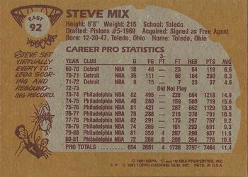 1981-82 Topps #E92 Steve Mix Back