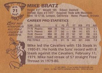 1981-82 Topps #MW71 Mike Bratz Back