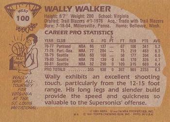 1981-82 Topps #W100 Wally Walker Back