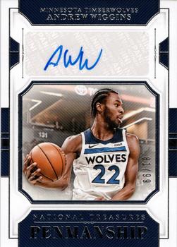 2018-19 Panini National Treasures - Penmanship #PM-AWG Andrew Wiggins Front