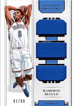 2018-19 Panini National Treasures - Rookie Triple Materials #RT-HDL Hamidou Diallo Front