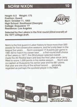 1982-83 BASF Los Angeles Lakers #NNO Norm Nixon Back