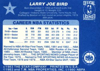1983 Star All-Star Game #2 Larry Bird Back